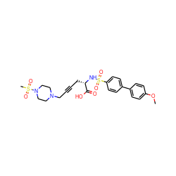 COc1ccc(-c2ccc(S(=O)(=O)N[C@@H](CC#CCN3CCN(S(C)(=O)=O)CC3)C(=O)O)cc2)cc1 ZINC000026011858