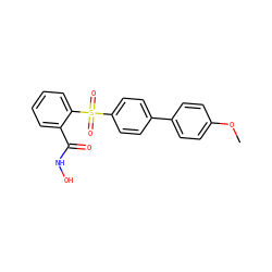 COc1ccc(-c2ccc(S(=O)(=O)c3ccccc3C(=O)NO)cc2)cc1 ZINC000045285869