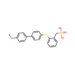 COc1ccc(-c2ccc(Sc3ccccc3CP(=O)(O)O)cc2)cc1 ZINC000113552201