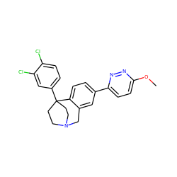 COc1ccc(-c2ccc3c(c2)CN2CCC3(c3ccc(Cl)c(Cl)c3)CC2)nn1 ZINC000114348815