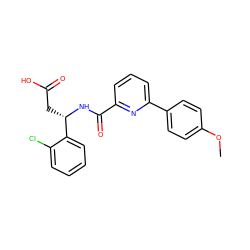 COc1ccc(-c2cccc(C(=O)N[C@@H](CC(=O)O)c3ccccc3Cl)n2)cc1 ZINC000261070954