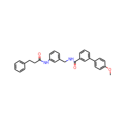 COc1ccc(-c2cccc(C(=O)NCc3cccc(NC(=O)CCc4ccccc4)c3)c2)cc1 ZINC001772571662