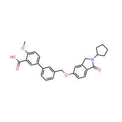 COc1ccc(-c2cccc(COc3ccc4c(c3)CN(C3CCCC3)C4=O)c2)cc1C(=O)O ZINC000095573915