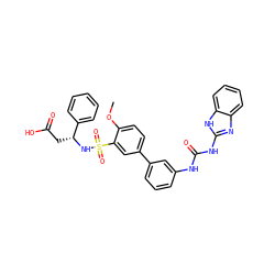 COc1ccc(-c2cccc(NC(=O)Nc3nc4ccccc4[nH]3)c2)cc1S(=O)(=O)N[C@H](CC(=O)O)c1ccccc1 ZINC000001910238