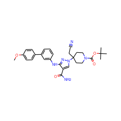 COc1ccc(-c2cccc(Nc3nn(C4(CC#N)CCN(C(=O)OC(C)(C)C)CC4)cc3C(N)=O)c2)cc1 ZINC000222082727