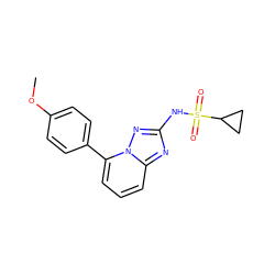COc1ccc(-c2cccc3nc(NS(=O)(=O)C4CC4)nn23)cc1 ZINC000299839140
