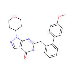 COc1ccc(-c2ccccc2Cc2nc3c(cnn3C3CCOCC3)c(=O)[nH]2)cc1 ZINC000169699876