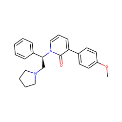 COc1ccc(-c2cccn([C@@H](CN3CCCC3)c3ccccc3)c2=O)cc1 ZINC000013436598