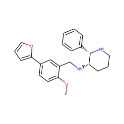 COc1ccc(-c2ccco2)cc1CN[C@H]1CCCN[C@H]1c1ccccc1 ZINC000022938149