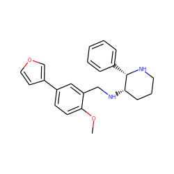 COc1ccc(-c2ccoc2)cc1CN[C@H]1CCCN[C@H]1c1ccccc1 ZINC000022938143