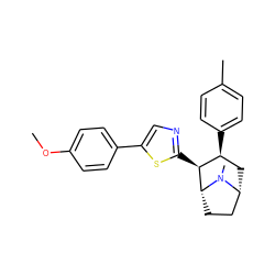 COc1ccc(-c2cnc([C@H]3[C@@H](c4ccc(C)cc4)C[C@@H]4CC[C@H]3N4C)s2)cc1 ZINC000014978624