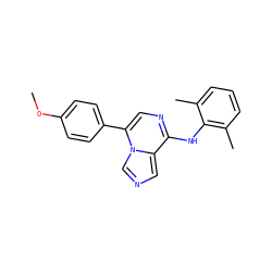 COc1ccc(-c2cnc(Nc3c(C)cccc3C)c3cncn23)cc1 ZINC000028642588