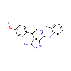 COc1ccc(-c2cnc(Nc3ccccc3C)c3[nH]nc(N)c23)cc1 ZINC000115370823