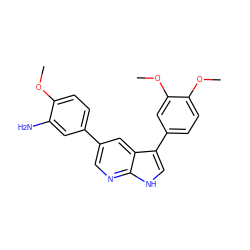 COc1ccc(-c2cnc3[nH]cc(-c4ccc(OC)c(OC)c4)c3c2)cc1N ZINC000299828257