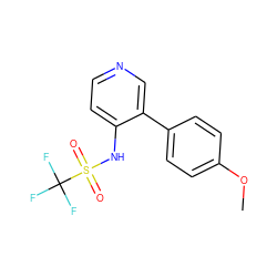 COc1ccc(-c2cnccc2NS(=O)(=O)C(F)(F)F)cc1 ZINC001772604795