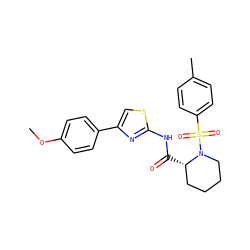 COc1ccc(-c2csc(NC(=O)[C@H]3CCCCN3S(=O)(=O)c3ccc(C)cc3)n2)cc1 ZINC000084712890