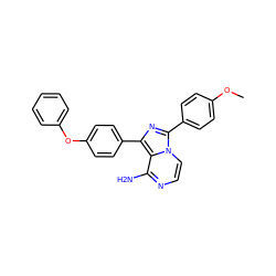 COc1ccc(-c2nc(-c3ccc(Oc4ccccc4)cc3)c3c(N)nccn23)cc1 ZINC000096168183