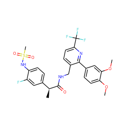 COc1ccc(-c2nc(C(F)(F)F)ccc2CNC(=O)[C@@H](C)c2ccc(NS(C)(=O)=O)c(F)c2)cc1OC ZINC000146991456