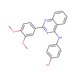 COc1ccc(-c2nc(Nc3ccc(O)cc3)c3ccccc3n2)cc1OC ZINC000103256178