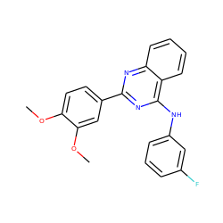 COc1ccc(-c2nc(Nc3cccc(F)c3)c3ccccc3n2)cc1OC ZINC000006720355