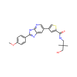 COc1ccc(-c2nc3cc(-c4csc(C(=O)NCC(C)(C)CO)c4)cnc3[nH]2)cc1 ZINC000103248083