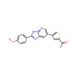 COc1ccc(-c2nc3cc(-c4csc(C(C)=O)c4)cnc3[nH]2)cc1 ZINC000103248089