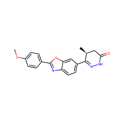 COc1ccc(-c2nc3ccc(C4=NNC(=O)C[C@@H]4C)cc3o2)cc1 ZINC000168721523