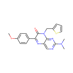 COc1ccc(-c2nc3cnc(N(C)C)nc3n(Cc3cccs3)c2=O)cc1 ZINC000004238990