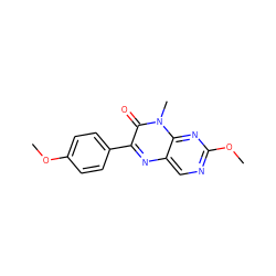 COc1ccc(-c2nc3cnc(OC)nc3n(C)c2=O)cc1 ZINC000004238954