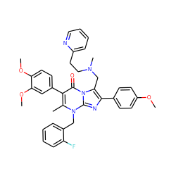 COc1ccc(-c2nc3n(Cc4ccccc4F)c(C)c(-c4ccc(OC)c(OC)c4)c(=O)n3c2CN(C)CCc2ccccn2)cc1 ZINC000026280175