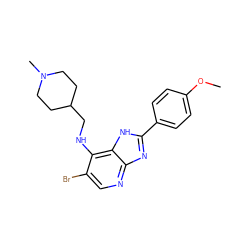 COc1ccc(-c2nc3ncc(Br)c(NCC4CCN(C)CC4)c3[nH]2)cc1 ZINC000653795090