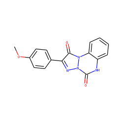 COc1ccc(-c2nn3c(=O)[nH]c4ccccc4n3c2=O)cc1 ZINC000013642886