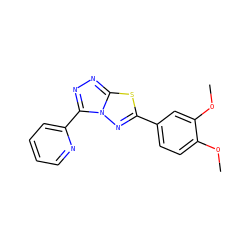COc1ccc(-c2nn3c(-c4ccccn4)nnc3s2)cc1OC ZINC000000531228