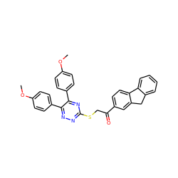 COc1ccc(-c2nnc(SCC(=O)c3ccc4c(c3)Cc3ccccc3-4)nc2-c2ccc(OC)cc2)cc1 ZINC000008416536