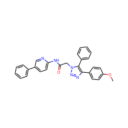 COc1ccc(-c2nnn(CC(=O)Nc3ccc(-c4ccccc4)cn3)c2-c2ccccc2)cc1 ZINC001772636326