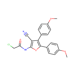 COc1ccc(-c2oc(NC(=O)CCl)c(C#N)c2-c2ccc(OC)cc2)cc1 ZINC000003266445