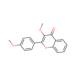 COc1ccc(-c2oc3ccccc3c(=O)c2OC)cc1 ZINC000000057663
