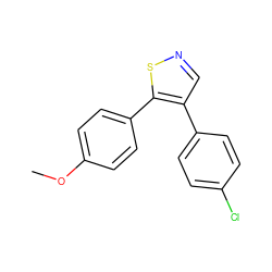 COc1ccc(-c2sncc2-c2ccc(Cl)cc2)cc1 ZINC000040422734
