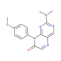 COc1ccc(-n2c(=O)cnc3cnc(N(C)C)nc32)cc1 ZINC000004238638