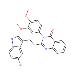 COc1ccc(-n2c(CCc3c[nH]c4ccc(Br)cc34)nc3ccccc3c2=O)cc1OC ZINC000013821544