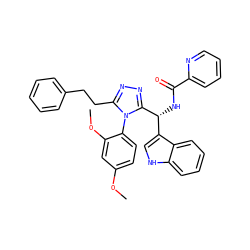 COc1ccc(-n2c(CCc3ccccc3)nnc2[C@H](NC(=O)c2ccccn2)c2c[nH]c3ccccc23)c(OC)c1 ZINC000028973047