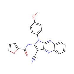 COc1ccc(-n2c(NC(=O)c3ccco3)c(C#N)c3nc4ccccc4nc32)cc1 ZINC000004082960