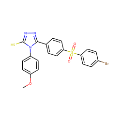 COc1ccc(-n2c(S)nnc2-c2ccc(S(=O)(=O)c3ccc(Br)cc3)cc2)cc1 ZINC000028523654
