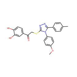 COc1ccc(-n2c(SCC(=O)c3ccc(O)c(O)c3)nnc2-c2ccc(C)cc2)cc1 ZINC000001276363