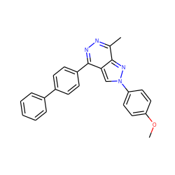 COc1ccc(-n2cc3c(-c4ccc(-c5ccccc5)cc4)nnc(C)c3n2)cc1 ZINC000000988029