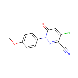 COc1ccc(-n2nc(C#N)c(Cl)cc2=O)cc1 ZINC000003052899