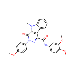 COc1ccc(-n2nc(C(=O)Nc3ccc(OC)c(OC)c3)c3c4ccccc4n(C)c3c2=O)cc1 ZINC000008670960