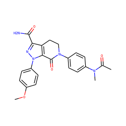 COc1ccc(-n2nc(C(N)=O)c3c2C(=O)N(c2ccc(N(C)C(C)=O)cc2)CC3)cc1 ZINC000014969518