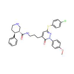 COc1ccc(-n2nc(Sc3ccc(Cl)cc3)cc(CCCNC(=O)[C@H]3CNCC[C@@H]3c3ccccc3)c2=O)cc1 ZINC000027518460