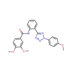 COc1ccc(-n2nnc(-c3ccccc3NC(=O)c3ccc(OC)c(OC)c3)n2)cc1 ZINC000299852715